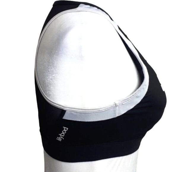 Lilybod Longline Sports Bra Racerback Black White Color Block Size Small - Picture 4 of 7
